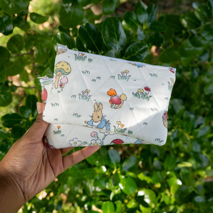 Forest Bunnies Quilted Pouch